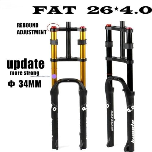 Double Shoulder Fat Fork Rebound Adjustment Fat Bicycle 26" 4.0" Air Fork MTB Moutain Bike 26inch 135mm Magnesium Alloy