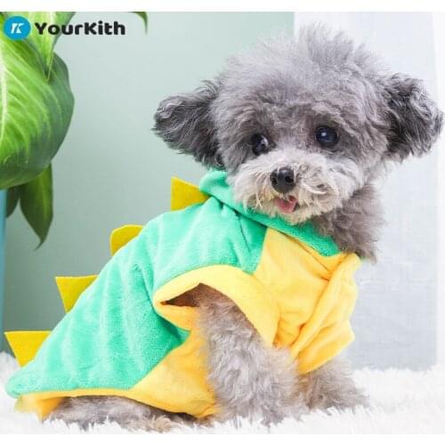 YourKith Pet Funny Dog Clothes Pet Clothing Dinosaur Dog Hoodies Teddy Puppy Cat Clothes Dog Winter Coat