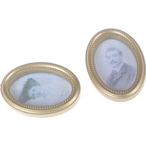 1Pair 1:12 Dollhouse Mini Photo Frame Image Doll House Picture Wall Painting Miniatures Furniture Toy Dropshipping
