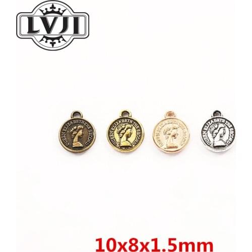 100pcs Vintage zinc alloy charms Round Connector Plate pendant fit Bracelet Necklace metal jewelry accessories Making 5974