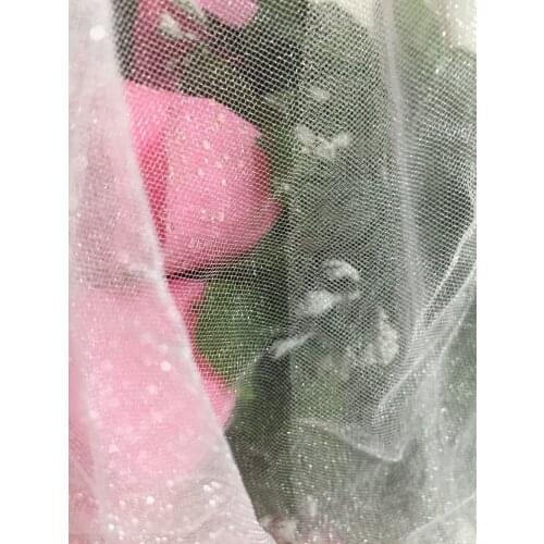 160cm width, 5yards, ivory fine sparkly net tulle, shimmer glitter soft mesh gauze, high grade, for wedding dress, veil, costume