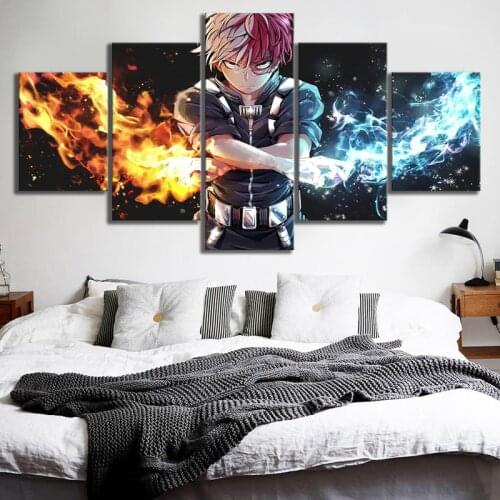 5 Piece My Hero Academia Anime Canvas Printed Wall Pictures Home Decor Living Room Poster Fresco Posters Canvas Wholesale