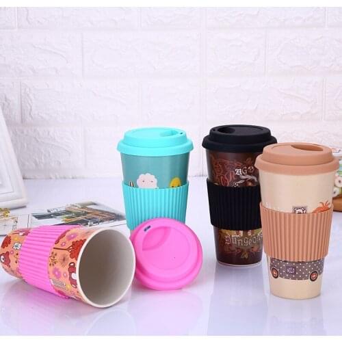 6 Colors Camouflage 500Ml Coffee Mug Bamboo Gift Cup Outdoor Travel Cup Portable Milk Cup with Cover Cute Office Mug