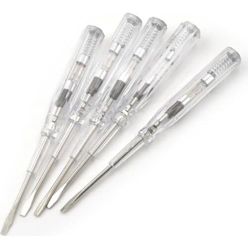 AC/DC 100-500V Plastic Induced Electric Tester Screwdriver Probe With Indicator Light Voltage Tester Pen Detector