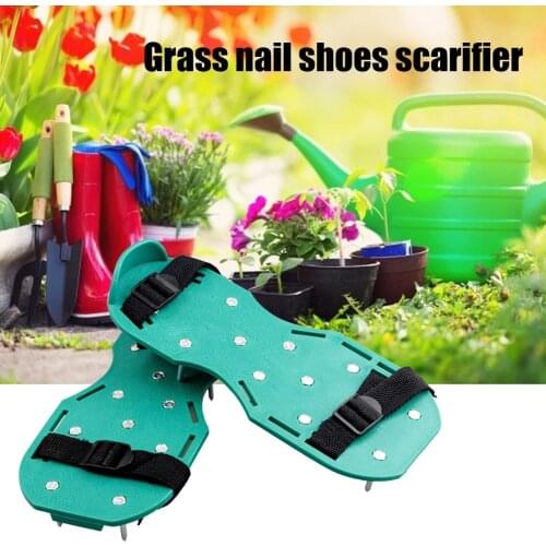 Lawn Aerator Spikes Shoes Aerator Spiked Sandals with 5 Adjustable Straps Universal Size for all Shoes or Boots Grass Cultivator