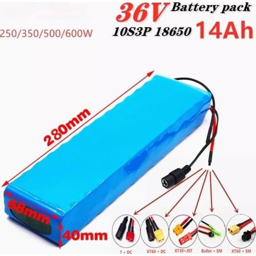Electric scooter 36V Battery 10S3P 14Ah 18650 Battery pack 500W 36v lithium electric bike battery Rechargeable li-ion battery