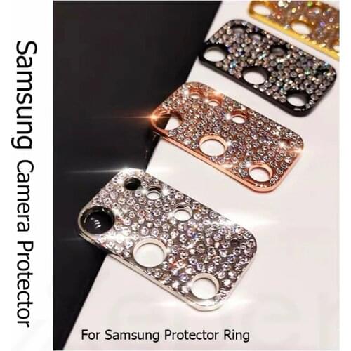 Bling Glitter Rhinestone Camera Lens Protector For Samsung Galaxy S21 Ultra S21 Plus Diamond Camera Protective Ring Cover Case