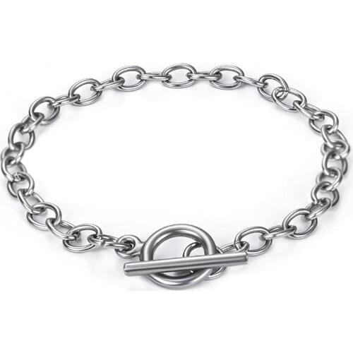 Jiayiqi 19cm Stainless Steel Bracelet Chain For DIY New Women Men Jewelry Bracelet Making Gift Jewelry Finding Accessories