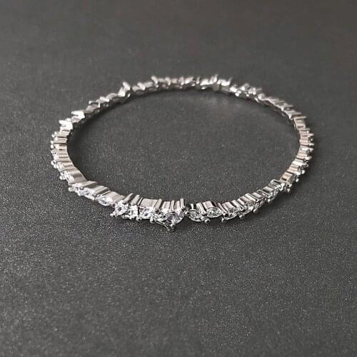S925 sterling silver holiday sparkle thin circle simple retro high sense bracelet to send Valentines day gift birthday