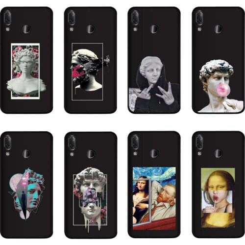 QAQsam Soft TPU Silicone For Lenovo Z5 2018 Case Back Cover Cartoon Statue Abstract Art Painted Cases