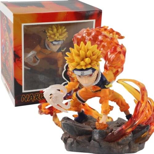 8cm Naruto Shippuden Anime Uzumaki Naruto Nine-tailed Fox Battle Fighting PVC Action Figure Mini Model Toys Kids Gift Decoration