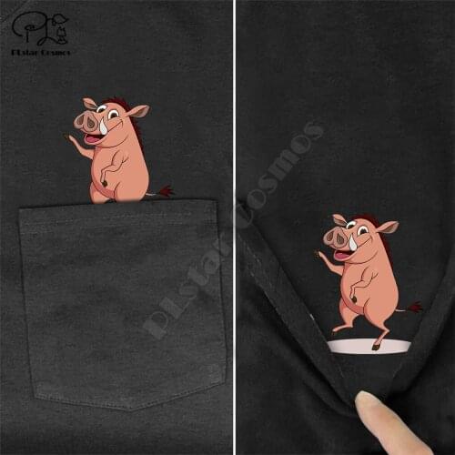 PLstar Cosmos T Shirt Fashion Brand summer pocket Wild boar printed t-shirt men for women shirts Hip hop tops funny cotton tees