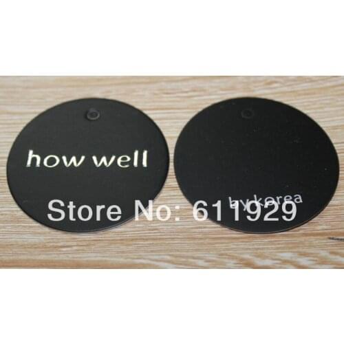 Customized round shape hang tag/clothing bags paper swing tags/golden silver printing tags/trademark/logo 1000 pcs a lot