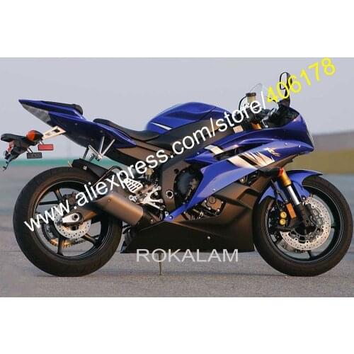 Custom Fairing Kit For Yamaha YZFR6 06 07 YZF R6 YZF600R 2006 2007 Blue Black Motorcycle Parts (Injection Molding)