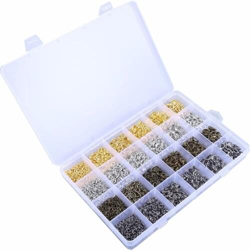 1 Box DIY Jewelry Accessories Combination Set Open Ring Closed Ring Lobster Clasp Free Ring Tool Pliers Making Box Beads Kit