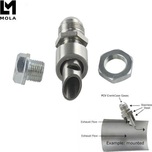 Stainless Steel Exhaust Vacuum Kit Catch Can Vent E-VAC Scavenger Kit includes T304 SS E-VAC fitting ESS01