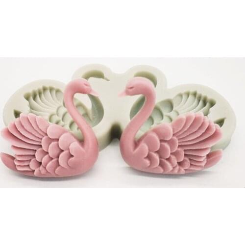 KUXSE Swan Silicone Mold Birthday Cake Decorating Tool Fondant Chocolate Mold Sugarcraft Pastry Baking Tool