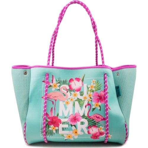 Summer Beach Bags for Women 2021 Flower and Colorful Handbags Summer Travel Bag Seaside Breeze Shoulder Bags Hot Sales Yoga Bag