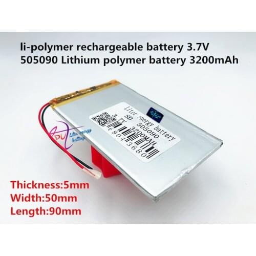 Tablet battery Size 505090 3.7V 3200mah Lithium polymer Battery With Protection Board For MP3 MP4 GPS Digital Products