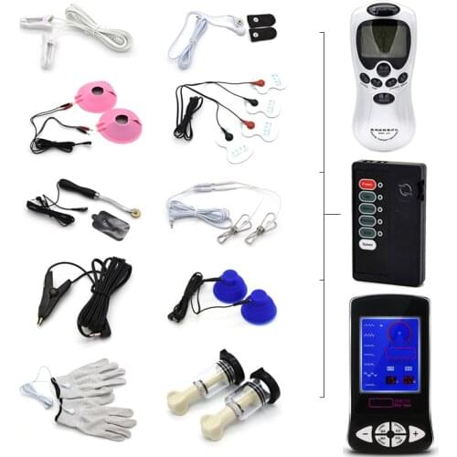 Breast Chest Massage Pads Nipple Clamps Clitoris Clip Electro Sex Medical Themed Toys Electric Shock Kit, Electro Shock Sex Toys