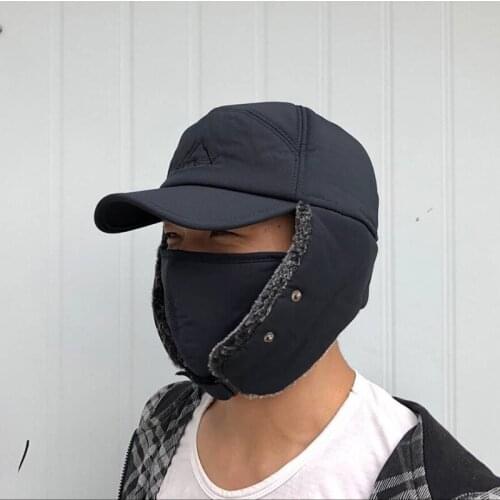 New Winter Hat Men Outdoor Super Warm Rabbit Fur Bomber Hats Natural Soft Rex Rabbit Fur Ear Protection Caps