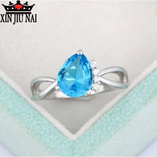 New Fashionable pear-shaped cut twisted double ring Sexy Girl Top Jewelry Valentines Day boutique jewelry Womens Ring