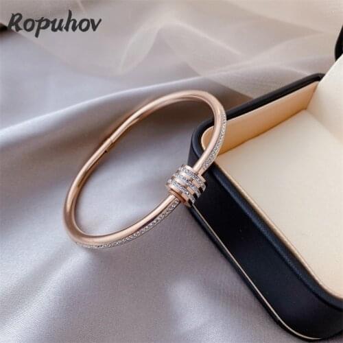Ropuhov 2021 New Jewelry Fashion for Woman Korean Gift Bracelets Bangles with Charms Stainless Steel Wholesale