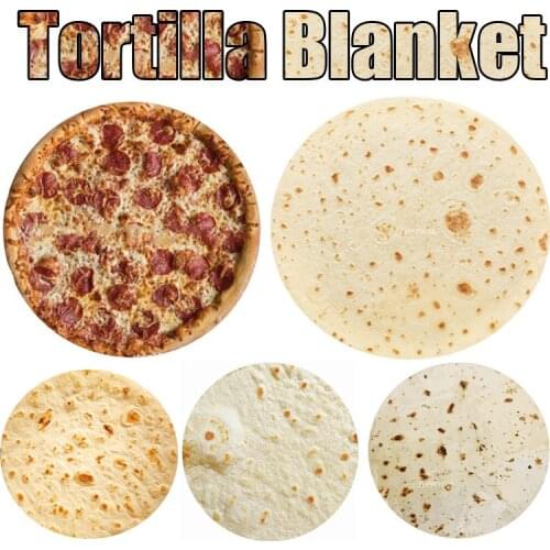 Pizza Tortilla Tortilla Blanket Pita Lavash Soft Blanket for Bed Wool Sofa Plaid Plush Bedspread Manta Burrito Koce Flannel