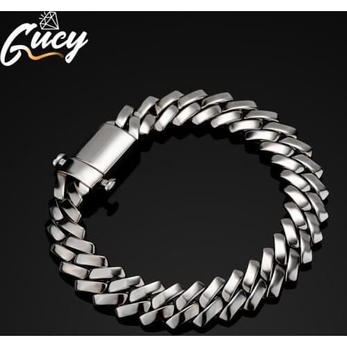 GUC Fashion 10mm&12mm Gold Silver Color Chunky Cuban Link Chain Choker Necklace For Men Hip Hop Charm Necklace Collares Jewelry