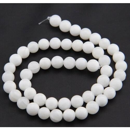 Full Strand 4mm 6mm 8mm Round Natural White Shell Beads Loose Spacer Beads for DIY Charm Bracelets Necklace Jewelry Accessories