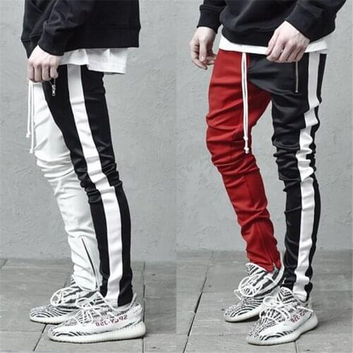 QNPQYX New fashion Mens Street Pants Hip Hop Jogging Sweatpants Casual Men Stitching Trousers Slim Sports Running Pants