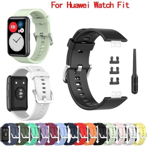 Silicone Watch band For HUAWEI WATCH FIT Wrist Strap Band Bracelet For Huawei Watch Fit Wristband Sports Woman Man Soft Correa