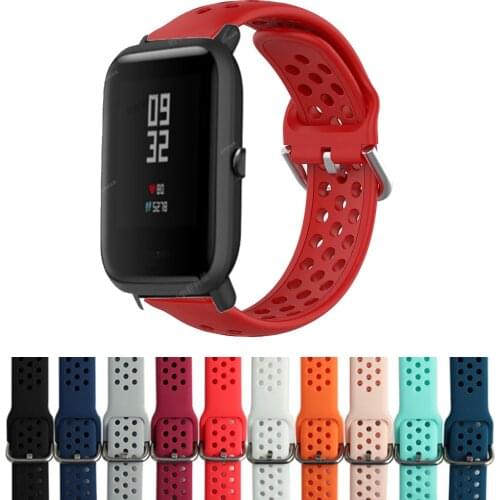 Silicone Sport Watch Band For Xiaomi Huami Amazfit Bip S U Pop Watch Active Smart Watch Strap 20MM Watch Replacement New Strap