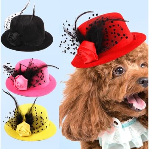 Pet Hat Fashion Decoration Top Hats Gentleman Fedora Dog Kitten Cap for Christmas Party Headwear Cap Hat