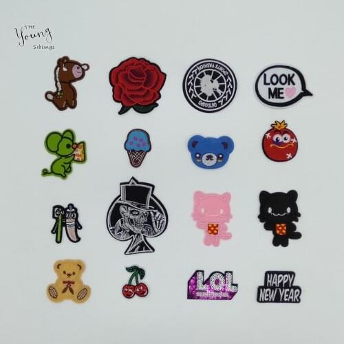Cartoon Patch Clothing Embroidery Iron on patch Sewing Hot melt adhesive Applique Sew On Fabric Badges DIY Stickers Accessories