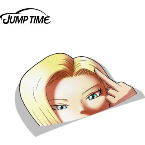 Jump Time 13cm x 8.8cm For Anime Big Head Beauty Graphics Funny Car Stickers and Decals Cartoon JDM VAN Vinyl Car Accessories