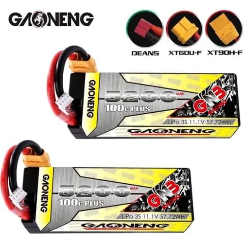 1/2pcs GNB 11.1v 5200mAh 100C MAX 200C LiPo Battery For Remote Control Car Racing Spare Parts With Shell Upgrade LiHV 3S Battery