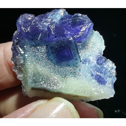 10.6gNatural rare window purple fluorite mineral specimen healing home decoration CRYSTAL QUARTZ GEM