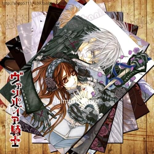 10 pcs/set Anime Vampire Knight posters Kuran Yuki Kiryu Zero Clan Kaname Souen Ruka wall pictures for Colletion A3 Stickers