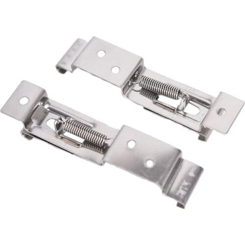 2Pcs European EU Stainless Steel Car Number License Plate Frame Holder Bracket Rack For Camper Trailer Truck Clips Cover Spring