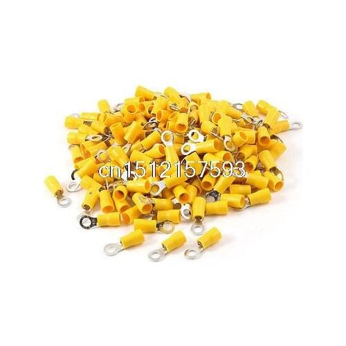 200pcs RV5.5-5 Cable Lug Pre Insulated Sleeve Ring Terminals for AWG 12-10 Wire