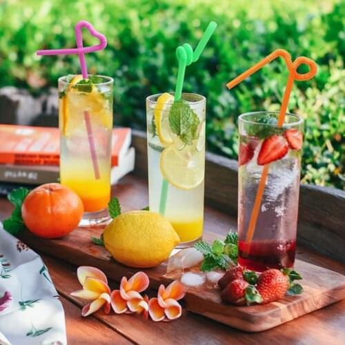 300Pcs 10.2 inch Colorful Plastic Drinking Straws, Individually Packaged Disposable Extra Long Flexible Straws