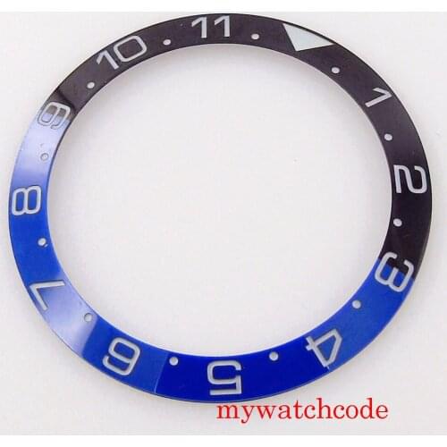 38mm Blue Black Ceramic Slope Bezel Insert For 40mm SUB Mens Watch Case Wristwatch Accessories