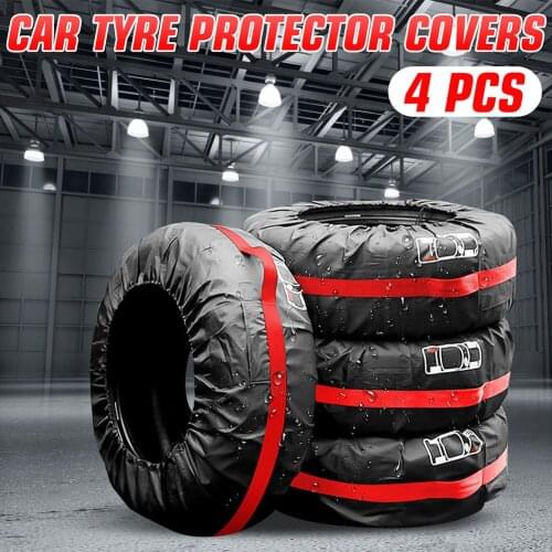 4Pcs/Lot Car Spare Tire Cover Case Polyester Auto Wheel Tires Storage Bags Vehicle Tyre Accessories Dust-proof Protector Styling