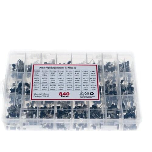 840pcs 24 specifications NPN PNP in-line triode box set TO-92 with 24 grid box transistor