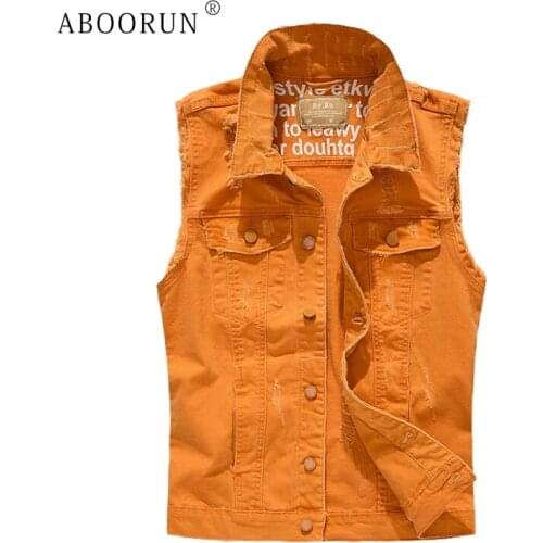 Мужские джинсовые жилеты ABOORUN China At AliExpress
