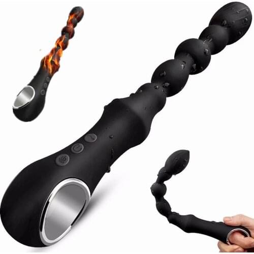 Anal Vibrator Sex Toys Heating Anal Beads Prostate Massager Butt Plug for Men Masturbator Vibrating Anal Plug Clit Stimulator