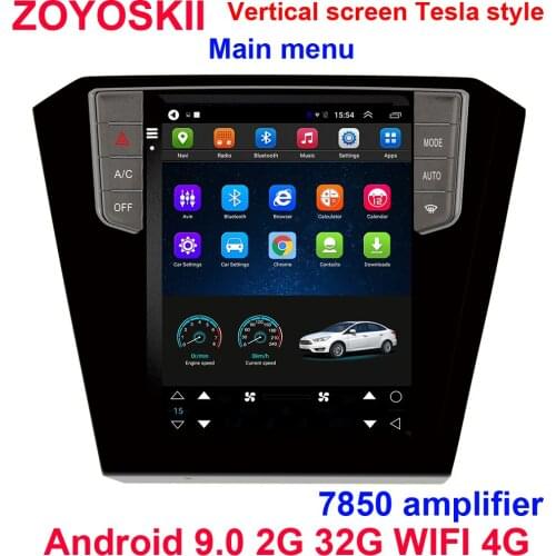Android 9.0 os 10.4 inch vertical Tesla style CAR Radio GPS bluetooth Navigation player WIFI 4G For Volkswagen Magotan 2017