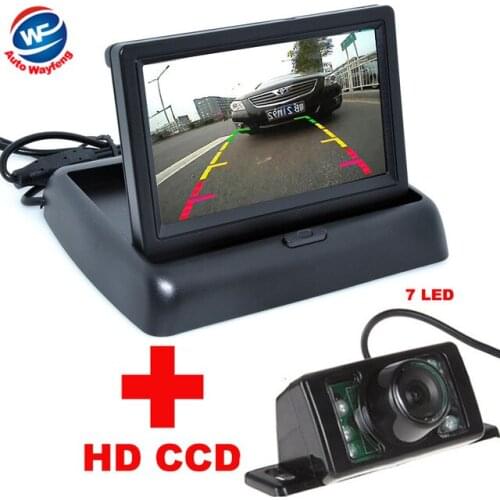 Auto Parking Assistance 4.3 inch CCD LCD Car Foldable Monitor 7 LED NIGHT Car CCD Rear View Backup Camera