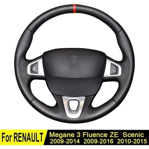 Car Steering Wheel Cover For Renault Megane 3 2014-2009 Scenic 2015-2010 Fluence ZE 2016-2009 Soft Artificial Leather
